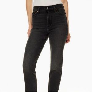 Aritzia Denim Forum Nina Stovepipe Jeans 31 Faded Gray Button Fly Cotton